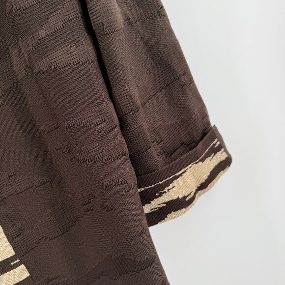 Ming Wang Cardigan Blazer Jacket Size Extra Small Brown Zebra Knit Career Office - Picture 8 of 15